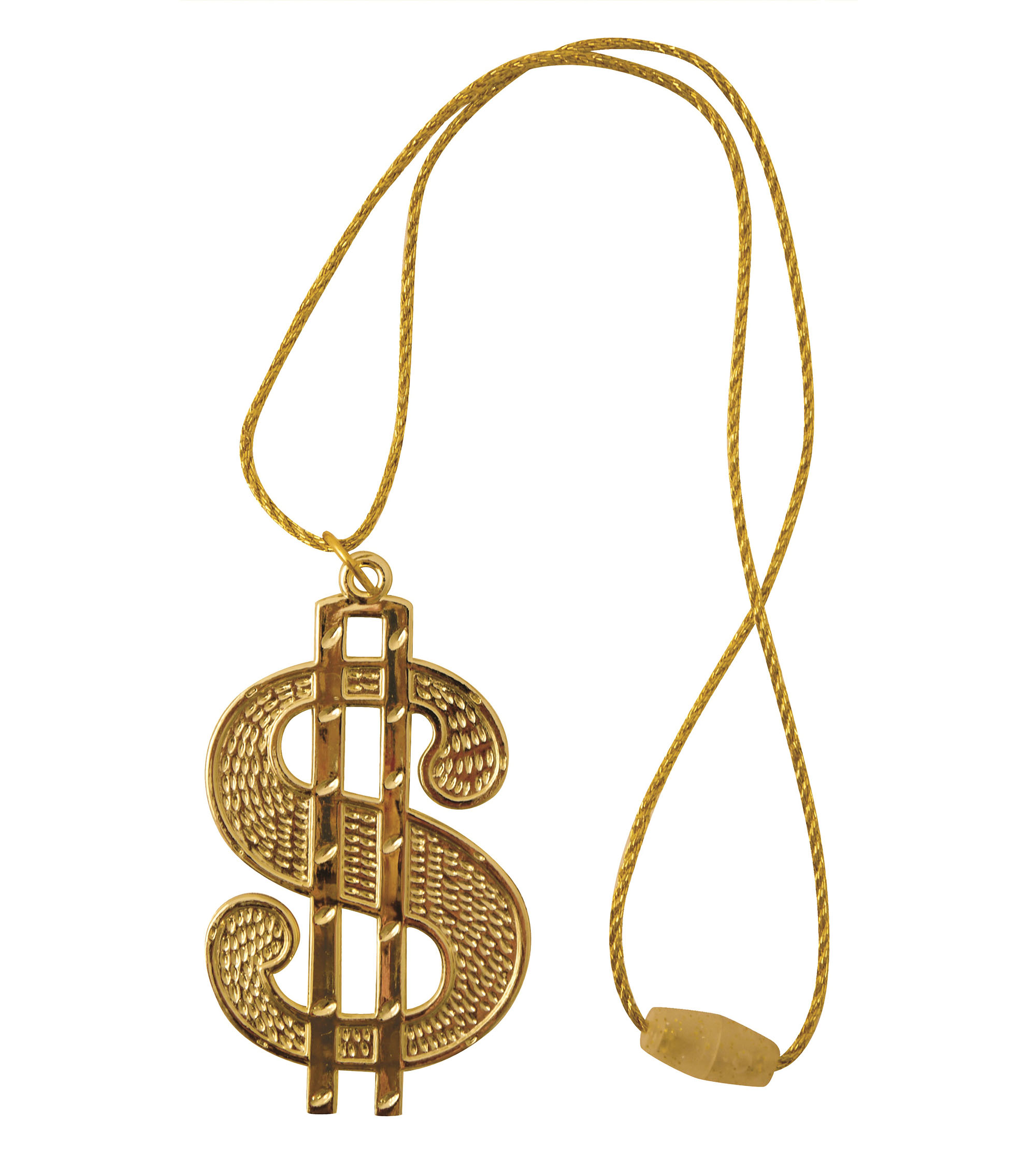 Gold Dollar Sign Necklace With Thin Chain