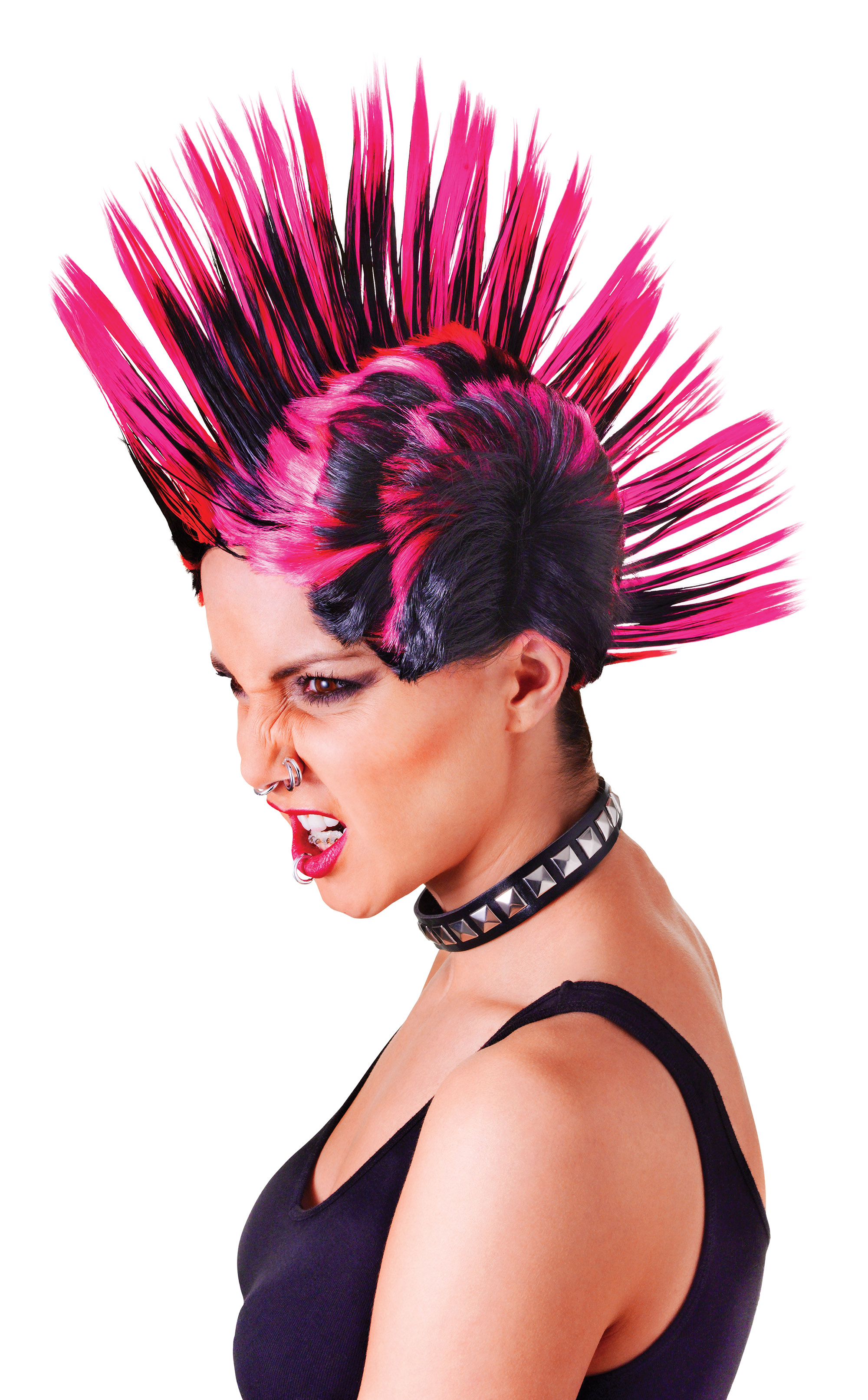 Mohican Wig Pink/Black