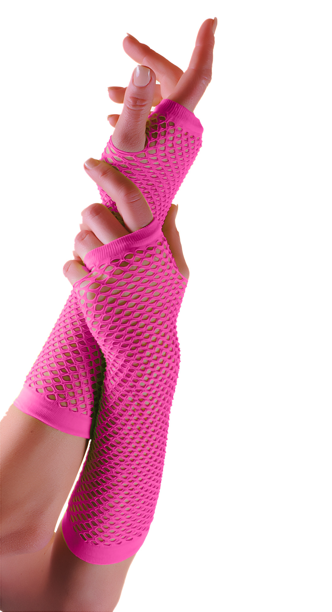 Long Pink Net Gloves