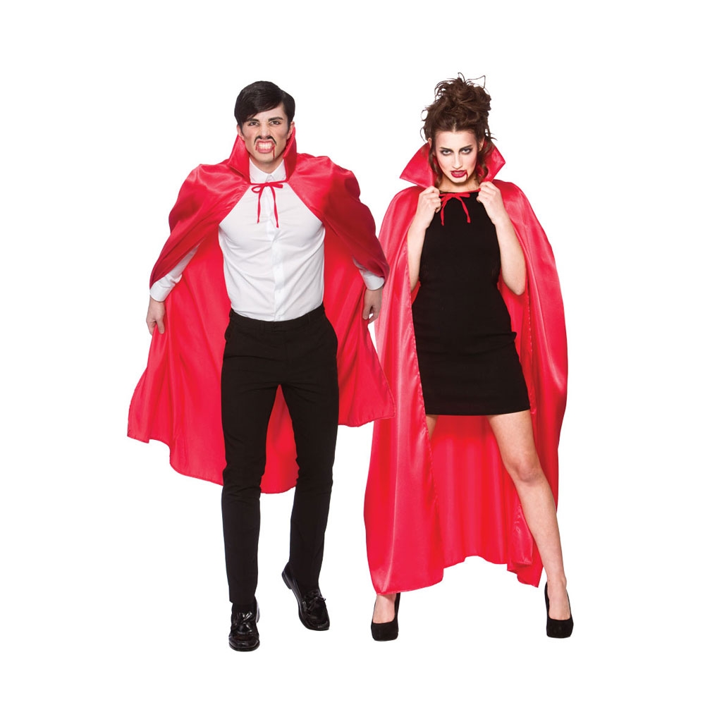 Deluxe Satin Cape with Collar Red