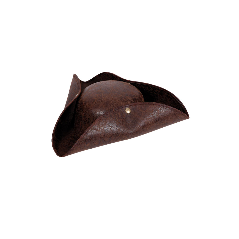 Deluxe Pirate Hat-Distressed Leather Look