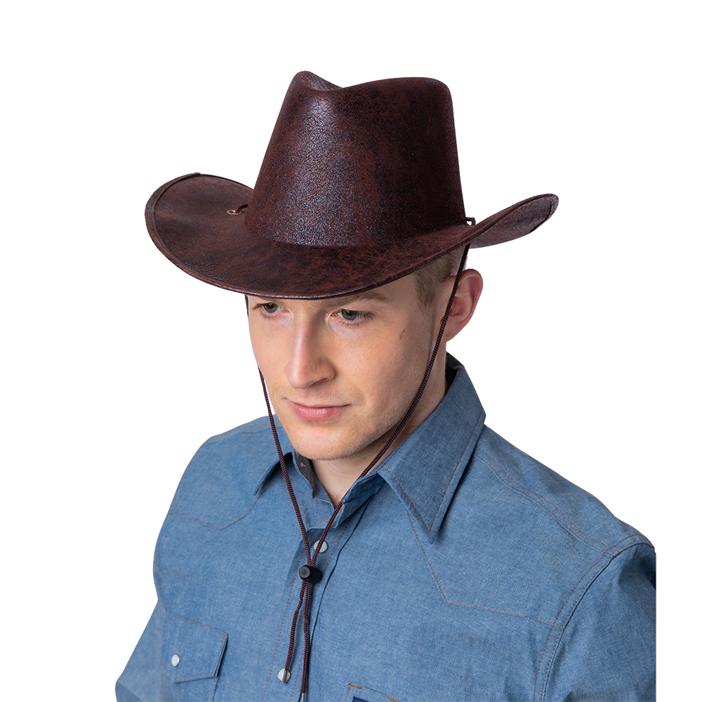 Texan Faux Aged Leather Brown
