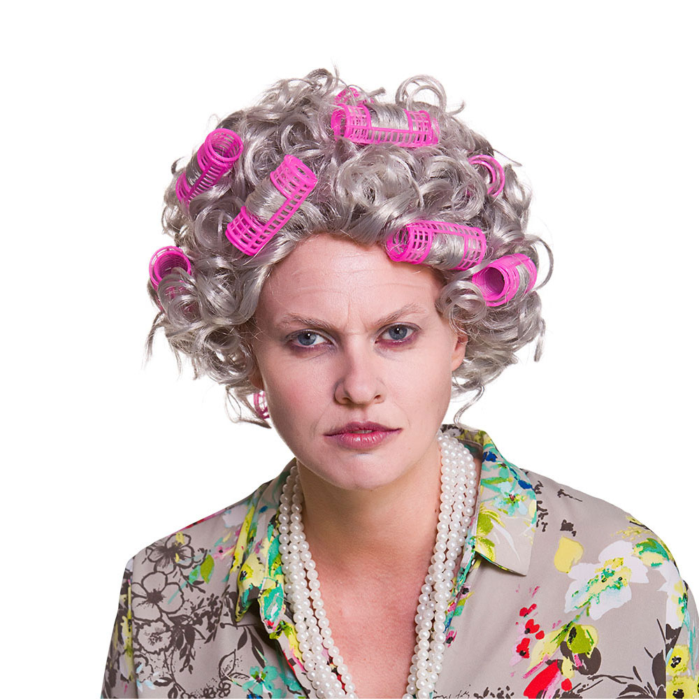 Granny Wig with Rollers