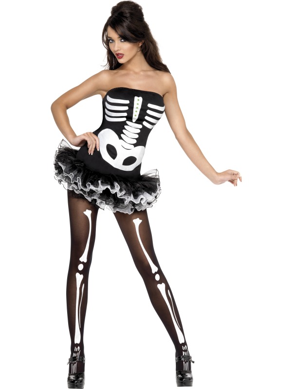 Fever Skeleton Print Corset &Tutu Dress