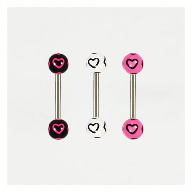 1.6mm Hearts Straight Barbell