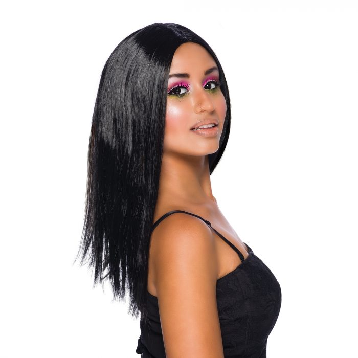 long 18 inch wig black